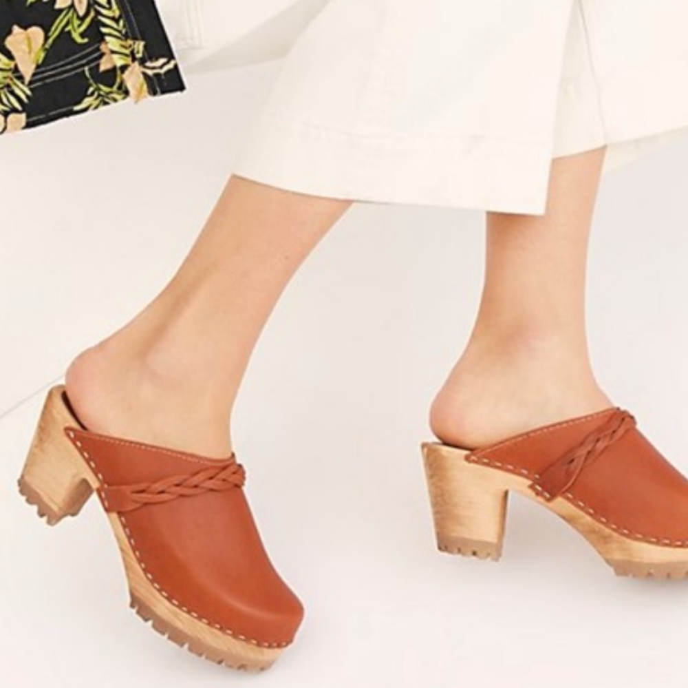 MIA Brown Leather Mules
